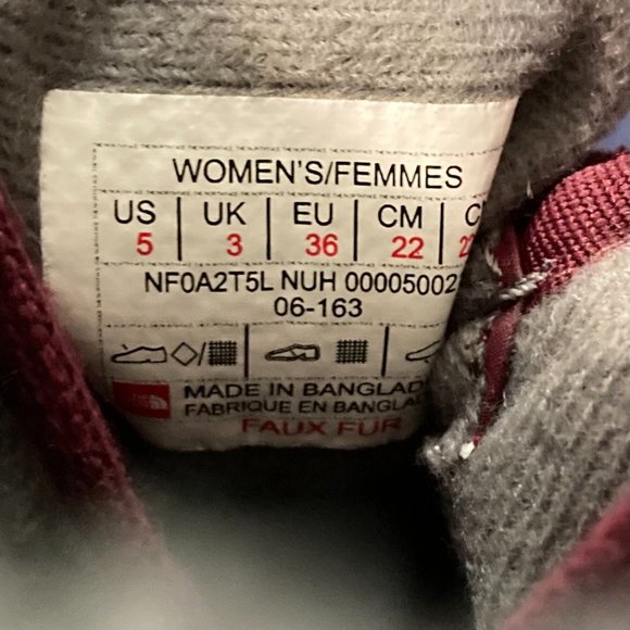 THE NORTH FACE  Primaloft Puffer Boots Women's Sz 5 Purple Grape - Picture 12 of 12